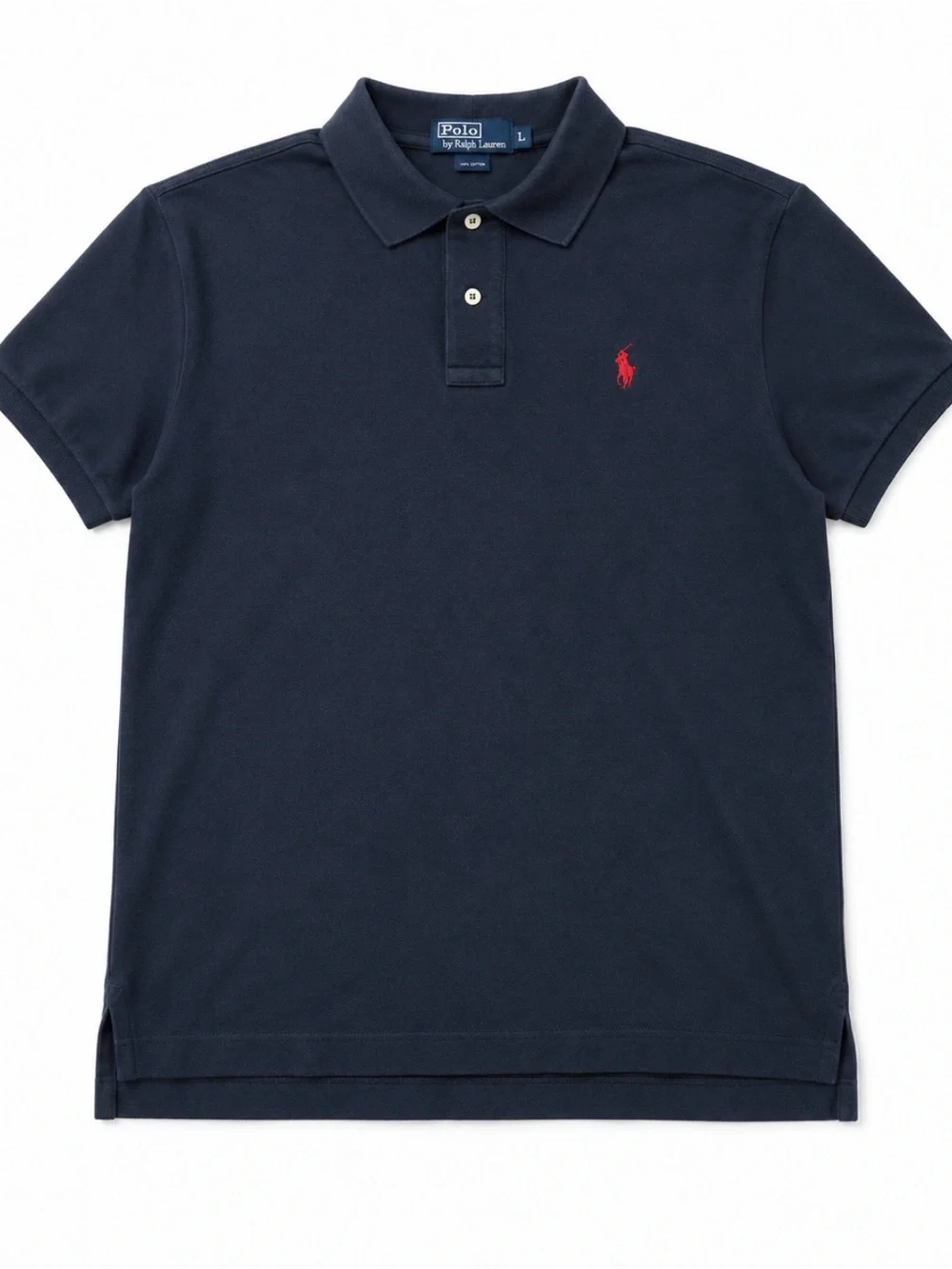 Ralph Lauren Navy Polo Shirt with Red Pony Embroidery